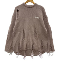 ニット damege logo knit/ピンク M