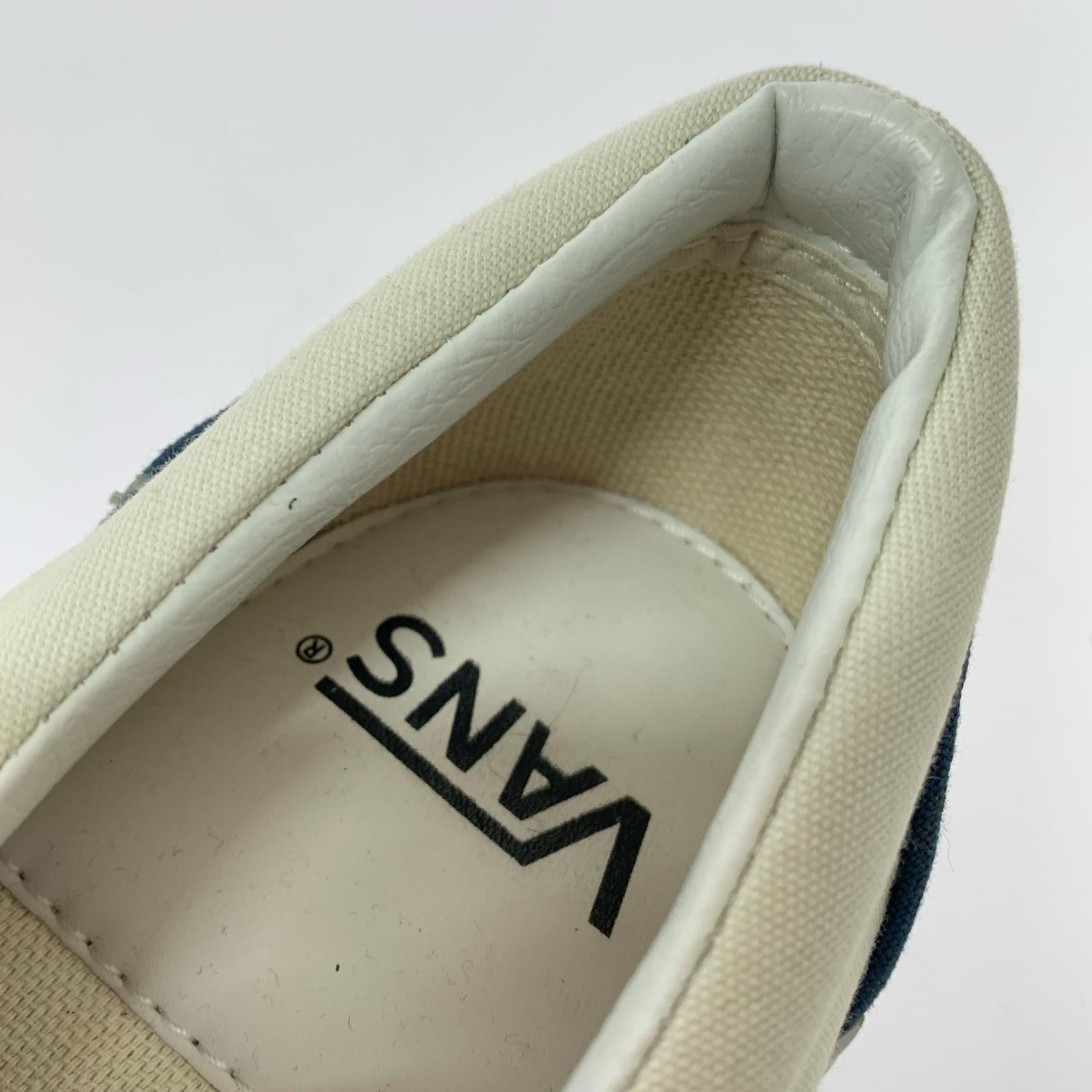スニーカー SLIP-ON スリッポン チェッカーボード サイドテープ NVY (28.0)
