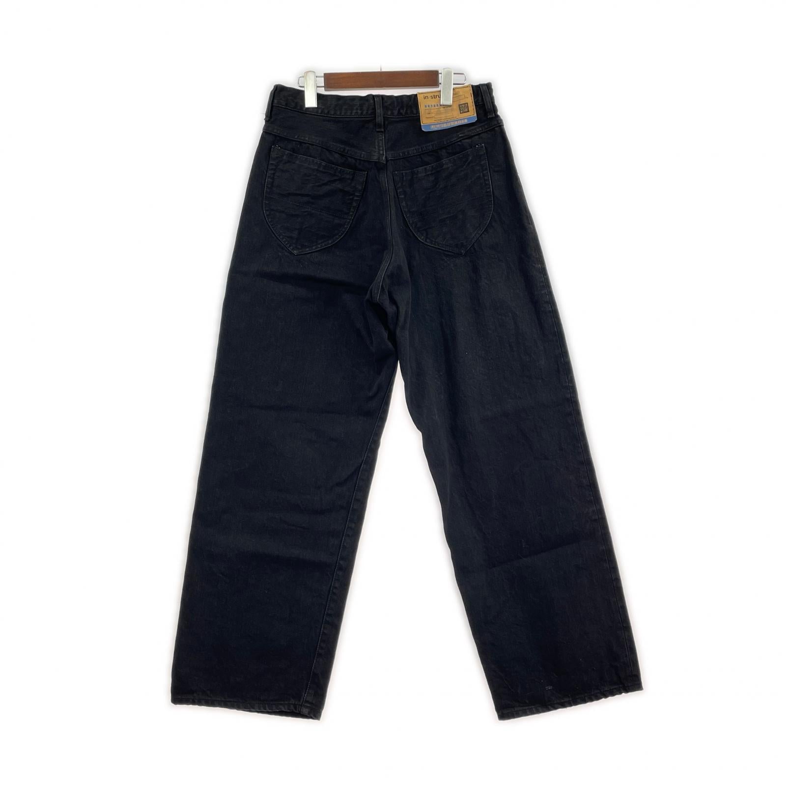 デニムパンツ One Washed Selvage Denim Baggy Pants 44 ブラック