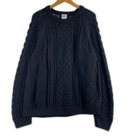 ニット CABLE KNIT SWEATER 2XL ブラック
