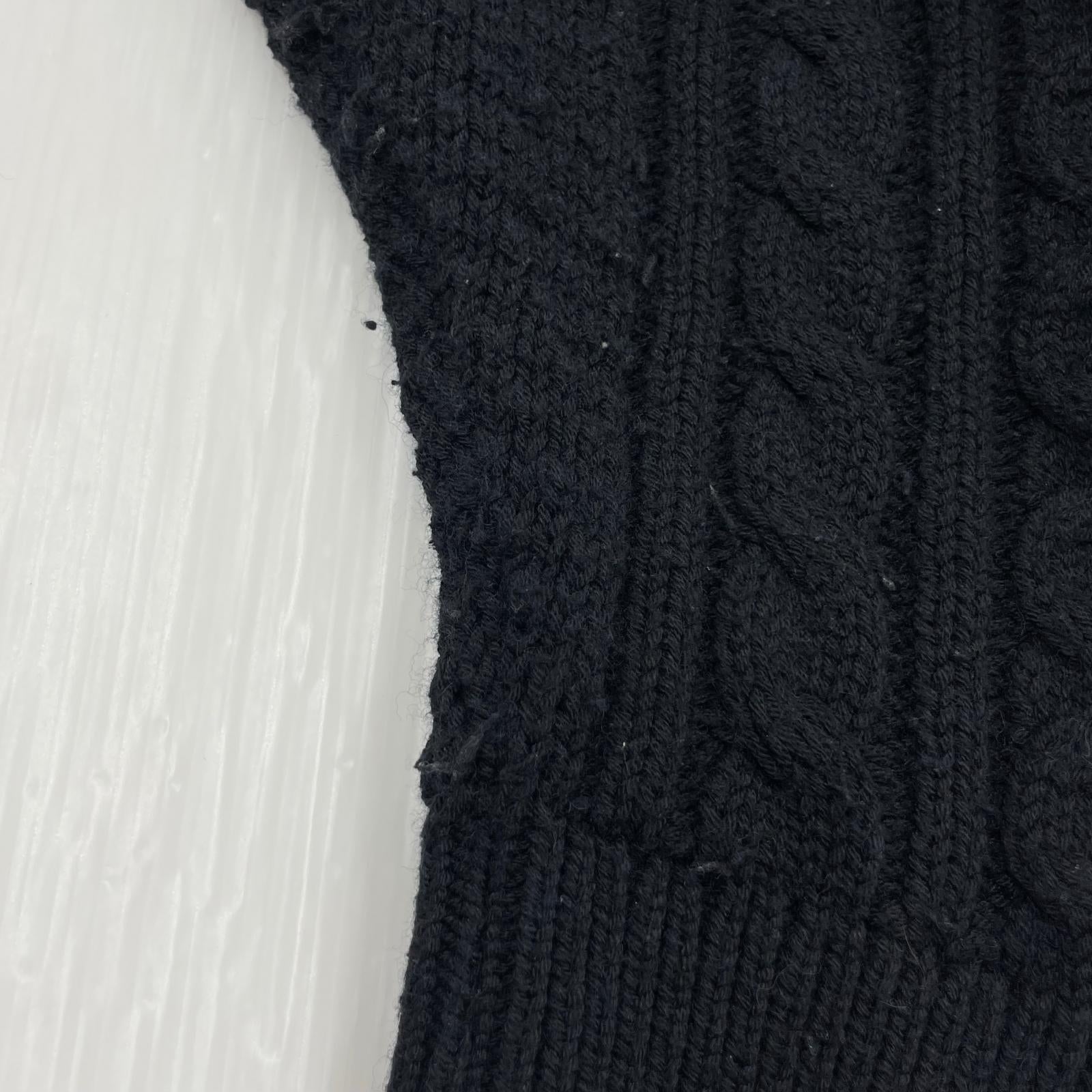ニット CABLE KNIT SWEATER 2XL ブラック