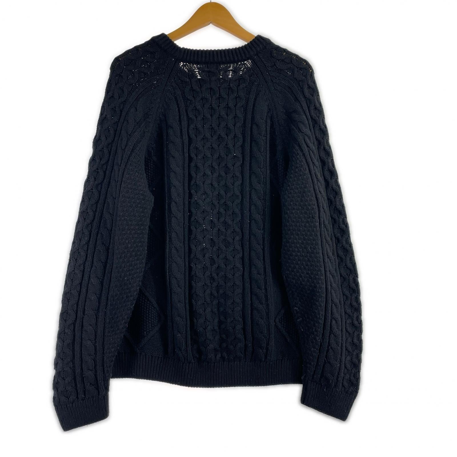 ニット CABLE KNIT SWEATER 2XL ブラック