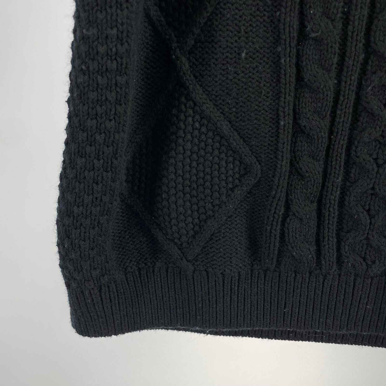 ニット CABLE KNIT SWEATER 2XL ブラック