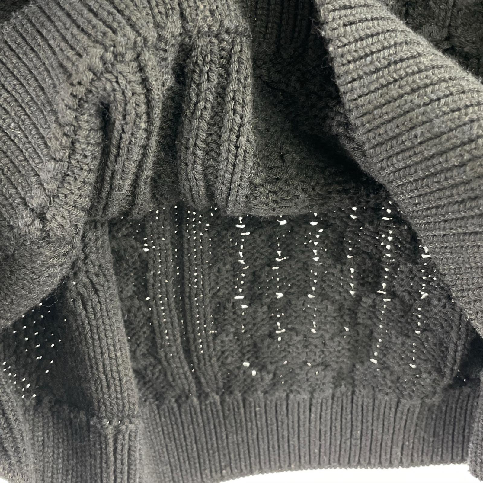 ニット CABLE KNIT SWEATER 2XL ブラック