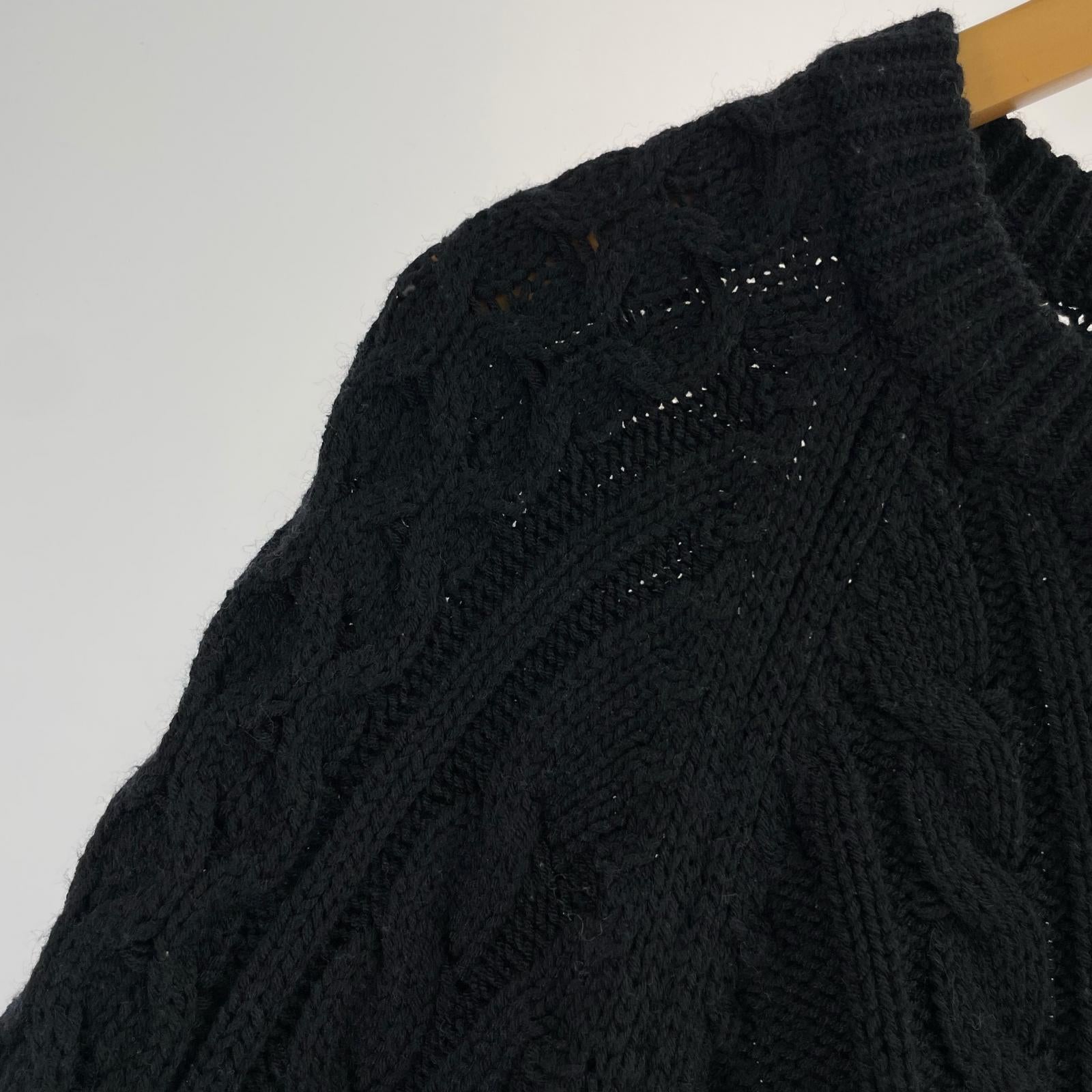 ニット CABLE KNIT SWEATER 2XL ブラック
