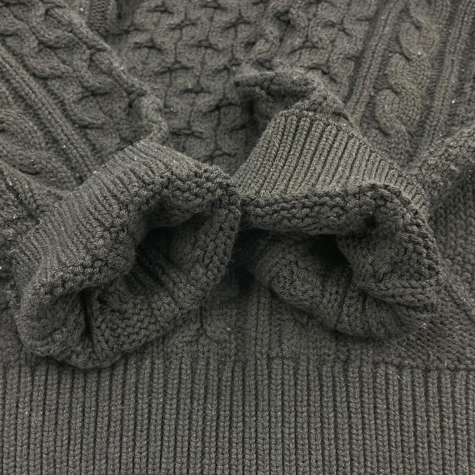 ニット CABLE KNIT SWEATER 2XL ブラック