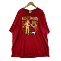 半袖Tシャツ ガール 犬 両面プリント 赤 3XL レッド