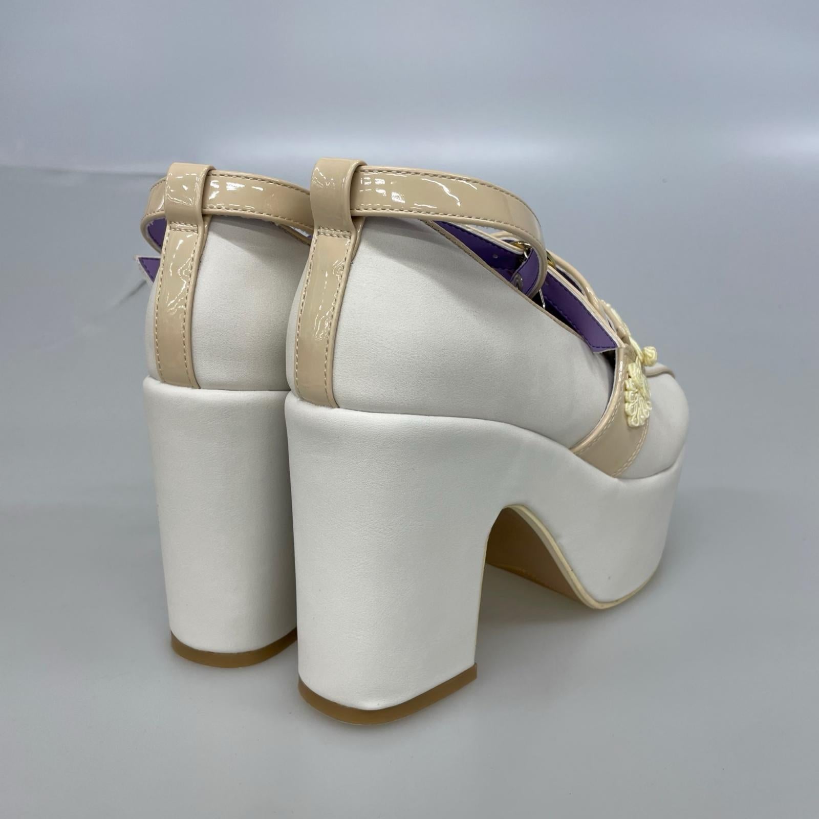 パンプス 厚底 M M ホワイト
