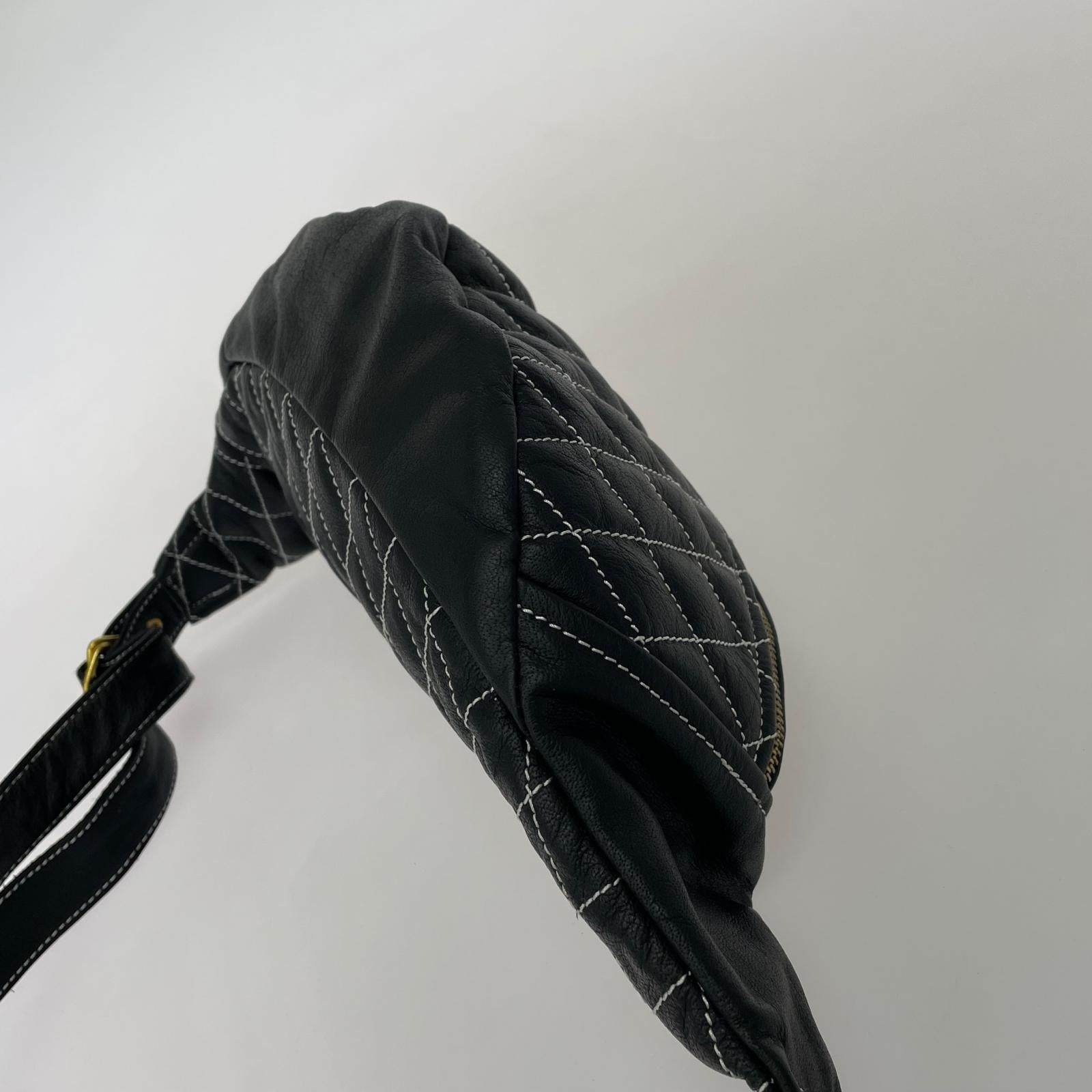 ボディバッグ 63leathers キルティングレザーボディバッグ ブラック