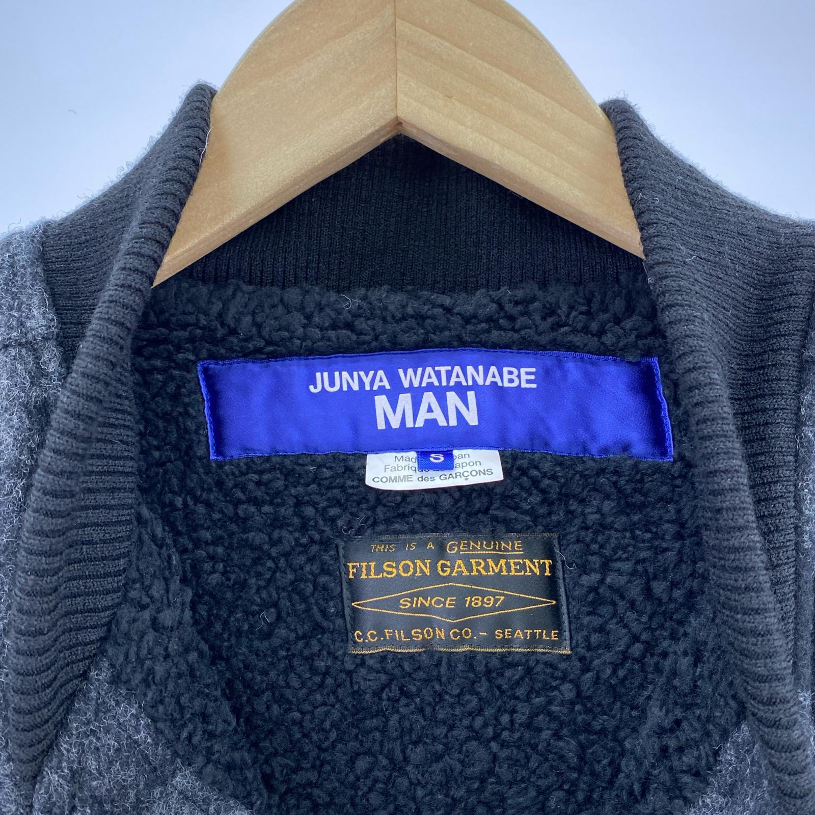 ジャケット 25AW マッキーノウール×レザー Wネーム ベスト S ブラック S ブラック