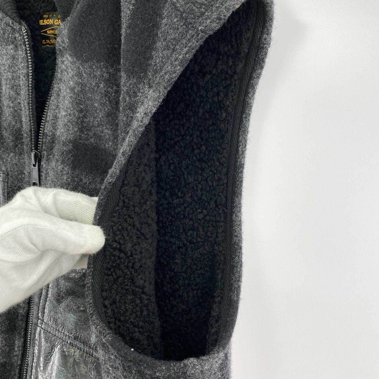 ジャケット 25AW マッキーノウール×レザー Wネーム ベスト S ブラック S ブラック