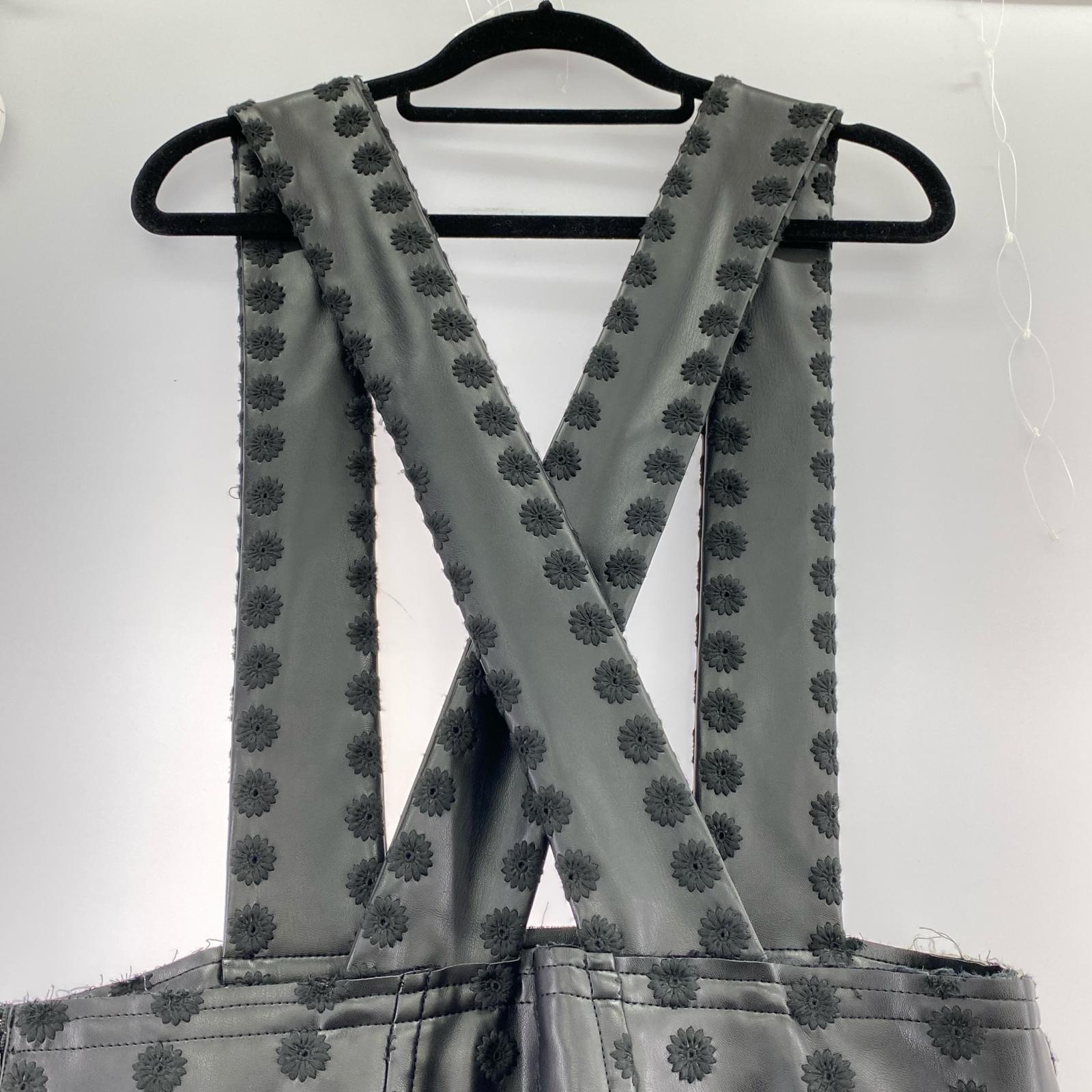 ロングスカート COMME des GARCONS TRADING MUSEUM フェイクレザー 刺繍 サロペット M ブラック M ブラック