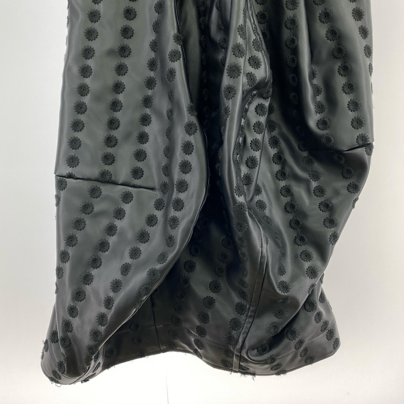 ロングスカート COMME des GARCONS TRADING MUSEUM フェイクレザー 刺繍 サロペット M ブラック M ブラック