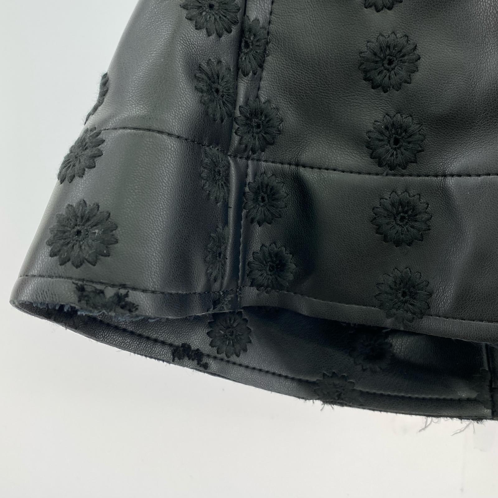 ロングスカート COMME des GARCONS TRADING MUSEUM フェイクレザー 刺繍 サロペット M ブラック M ブラック