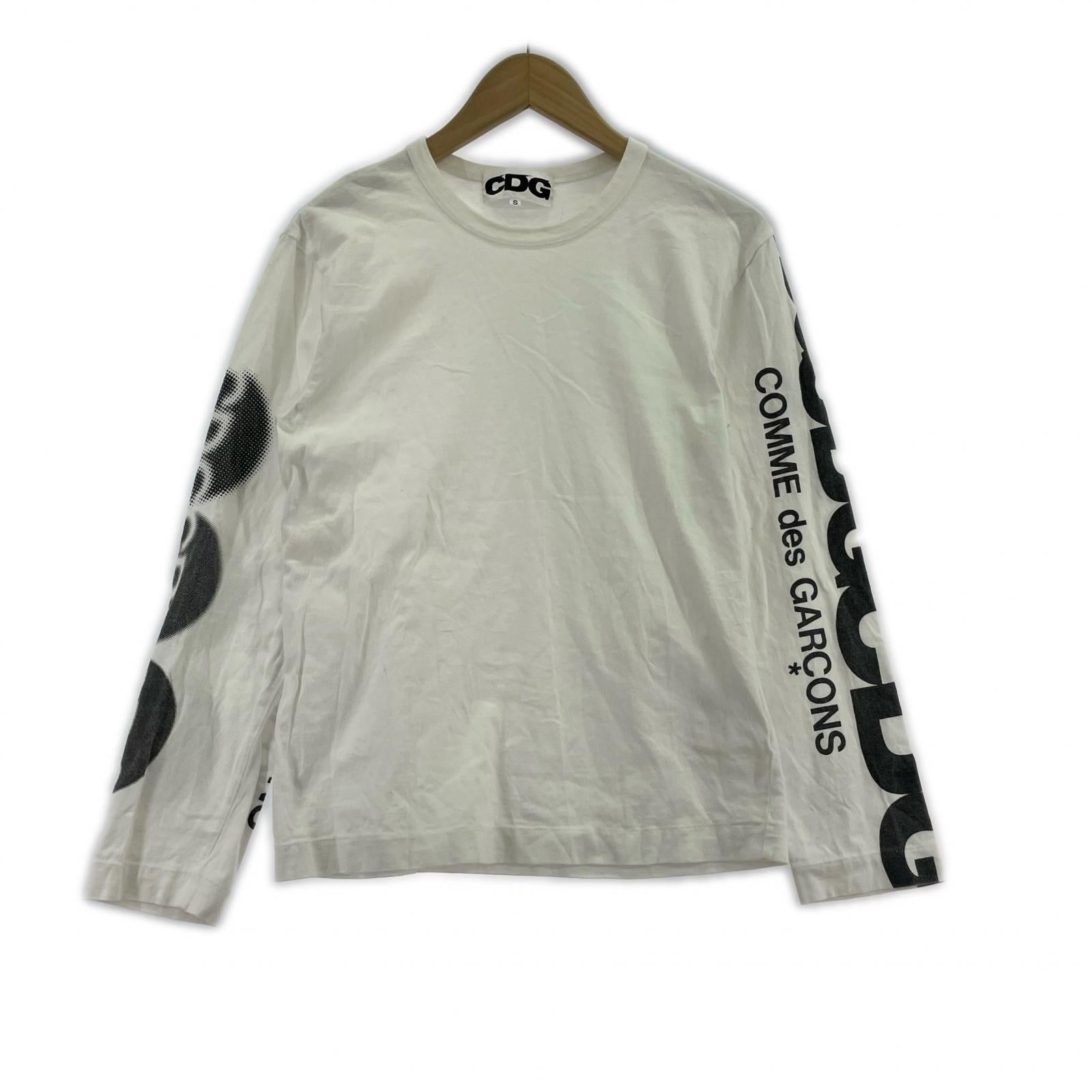 長袖Tシャツ CDG スリーブロゴ L/S 白 S S ホワイト