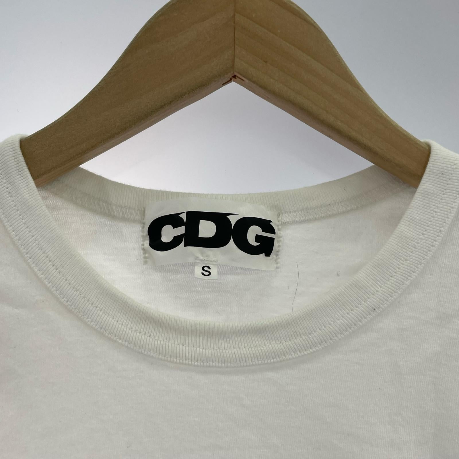 長袖Tシャツ CDG スリーブロゴ L/S 白 S S ホワイト