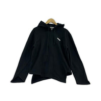 パーカー CDG 胸ロゴプリント ねじれ ジップパーカー 黒 M M ブラック