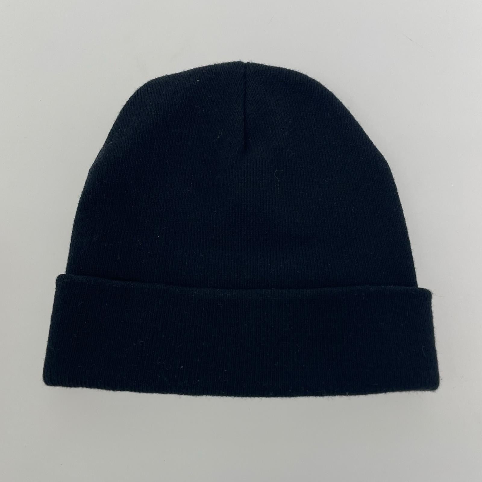 ニットキャップ CDG ロゴ パッチ ニットキャップ 黒 ブラック