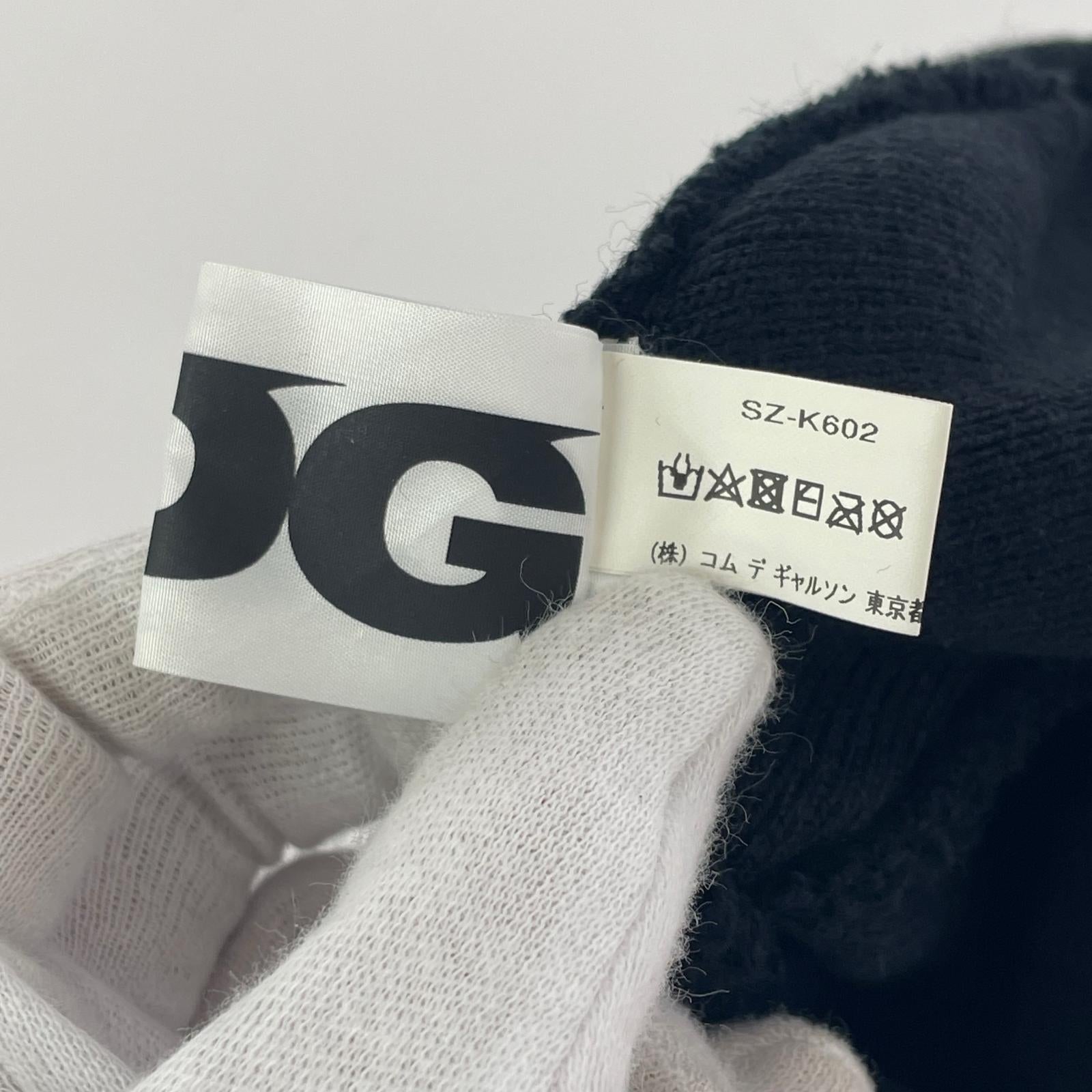 ニットキャップ CDG ロゴ パッチ ニットキャップ 黒 ブラック