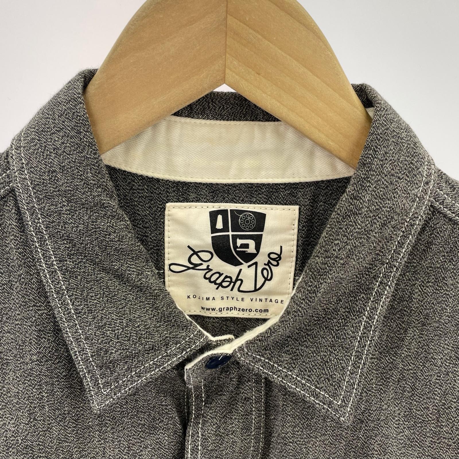 長袖シャツ GRAPH ZERO シャンブレ 黒 L グレー