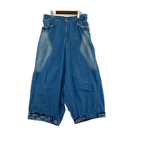 デニムパンツ Y's 8OZ SPOTTED DENIM SAROUEL PANTS デニムオーバーパンツ 3 ブルー 3 ブルー