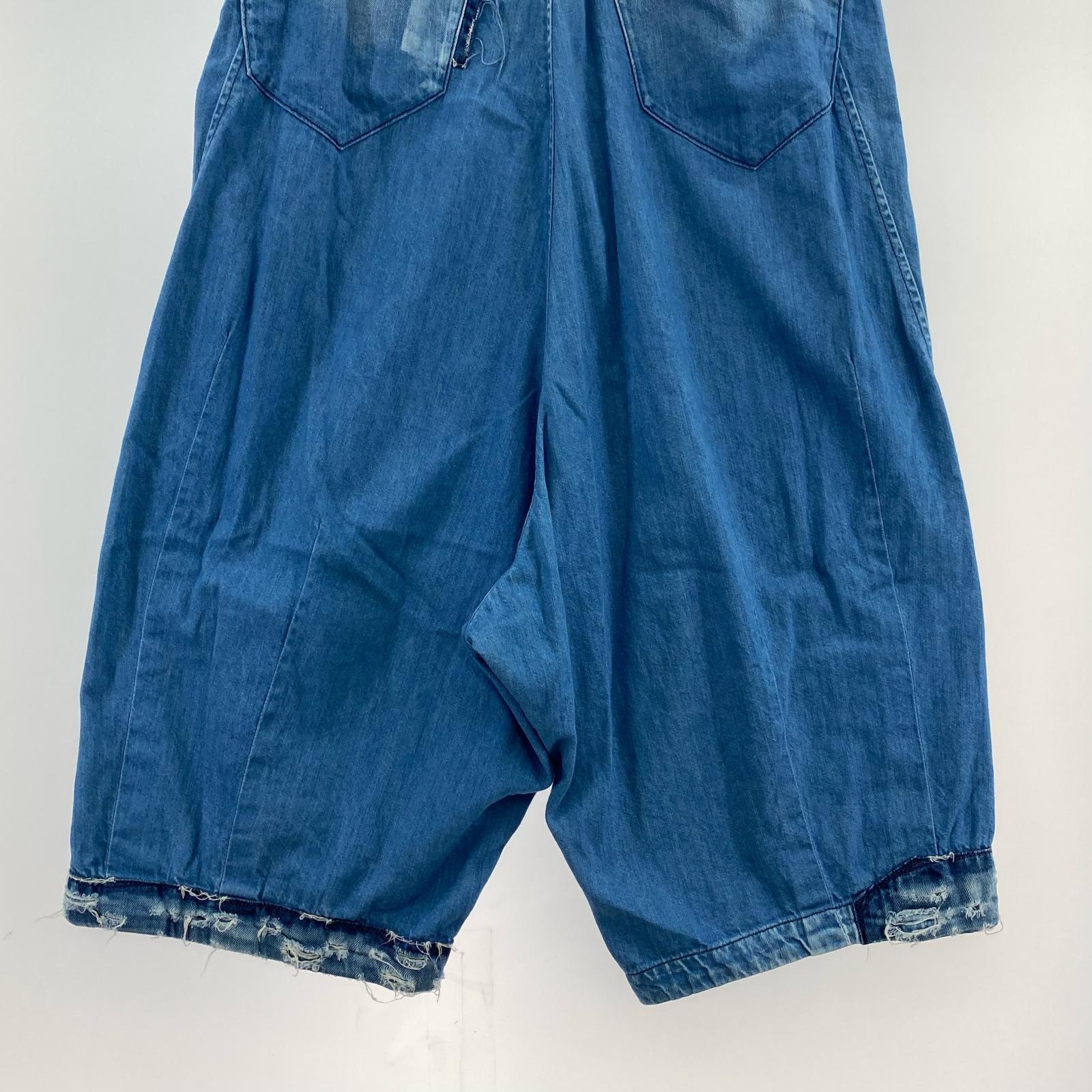 デニムパンツ Y's 8OZ SPOTTED DENIM SAROUEL PANTS デニムオーバーパンツ 3 ブルー 3 ブルー