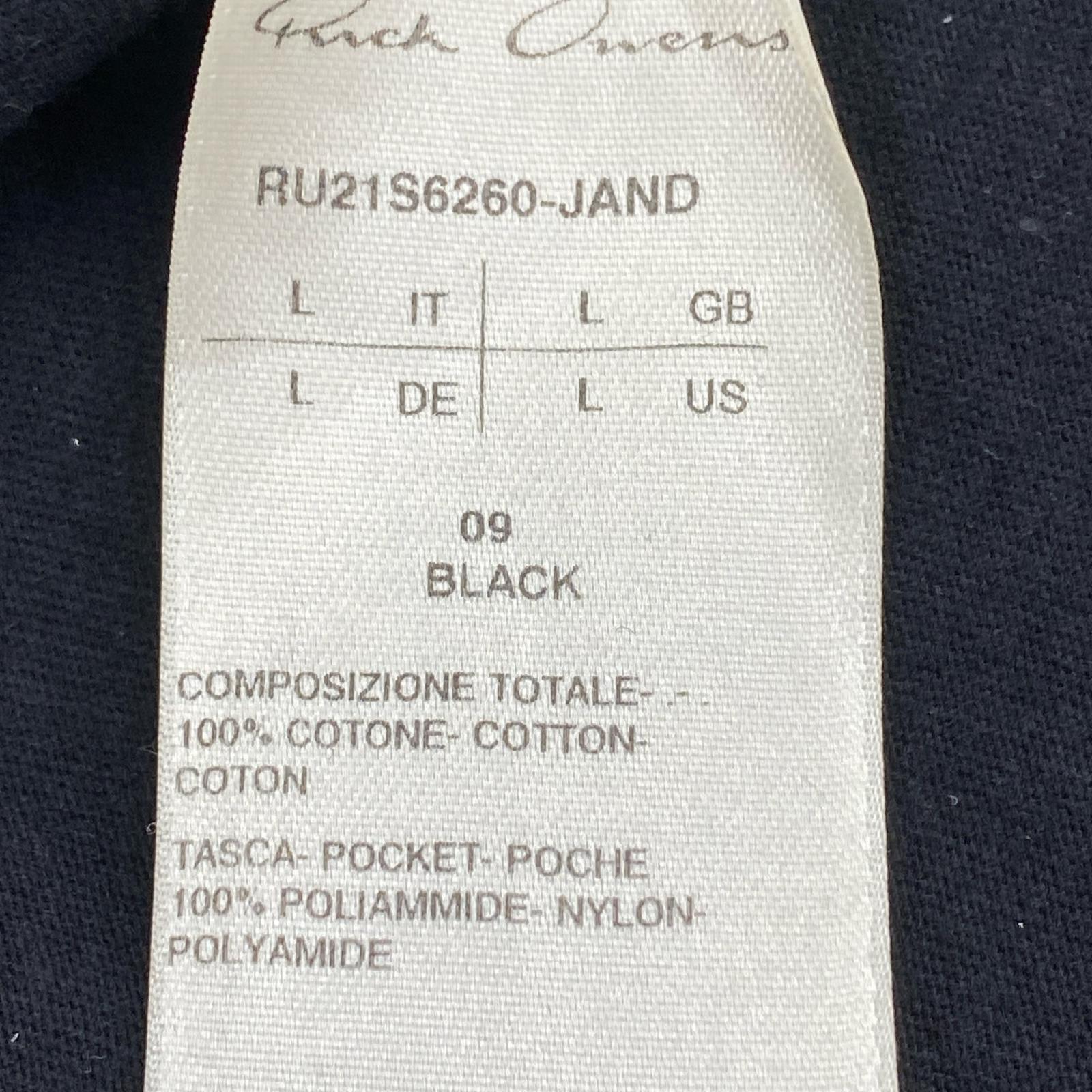 半袖Tシャツ Rick Owens S/S POCKET LEVEL TEE デザインポケットTee L ブラック L ブラック