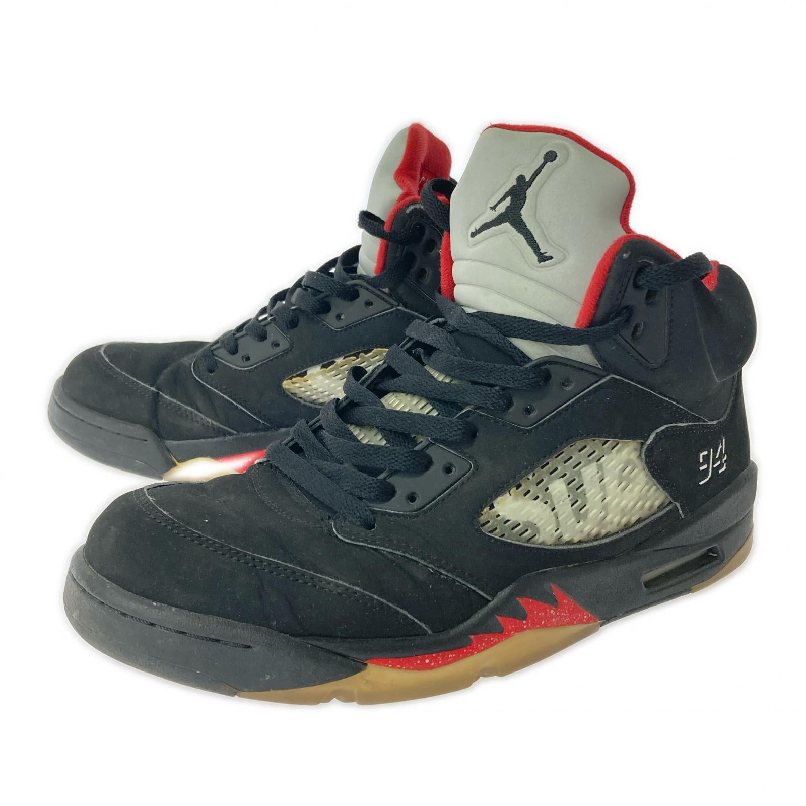 スニーカー NIKE×supreme Air jordan 5 retro 824371-001 黒 (28) 28cm (US10 UK9 1/2 EU46) ブラック