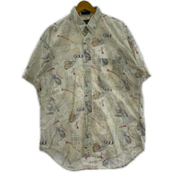 半袖シャツ CHAPS GOLF柄 L ホワイト
