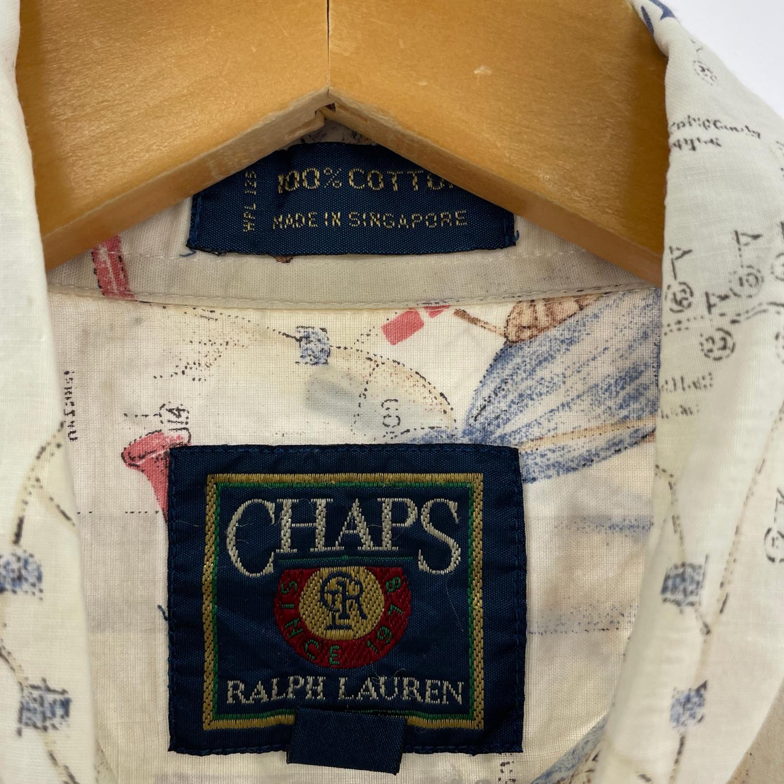 半袖シャツ CHAPS GOLF柄 L ホワイト