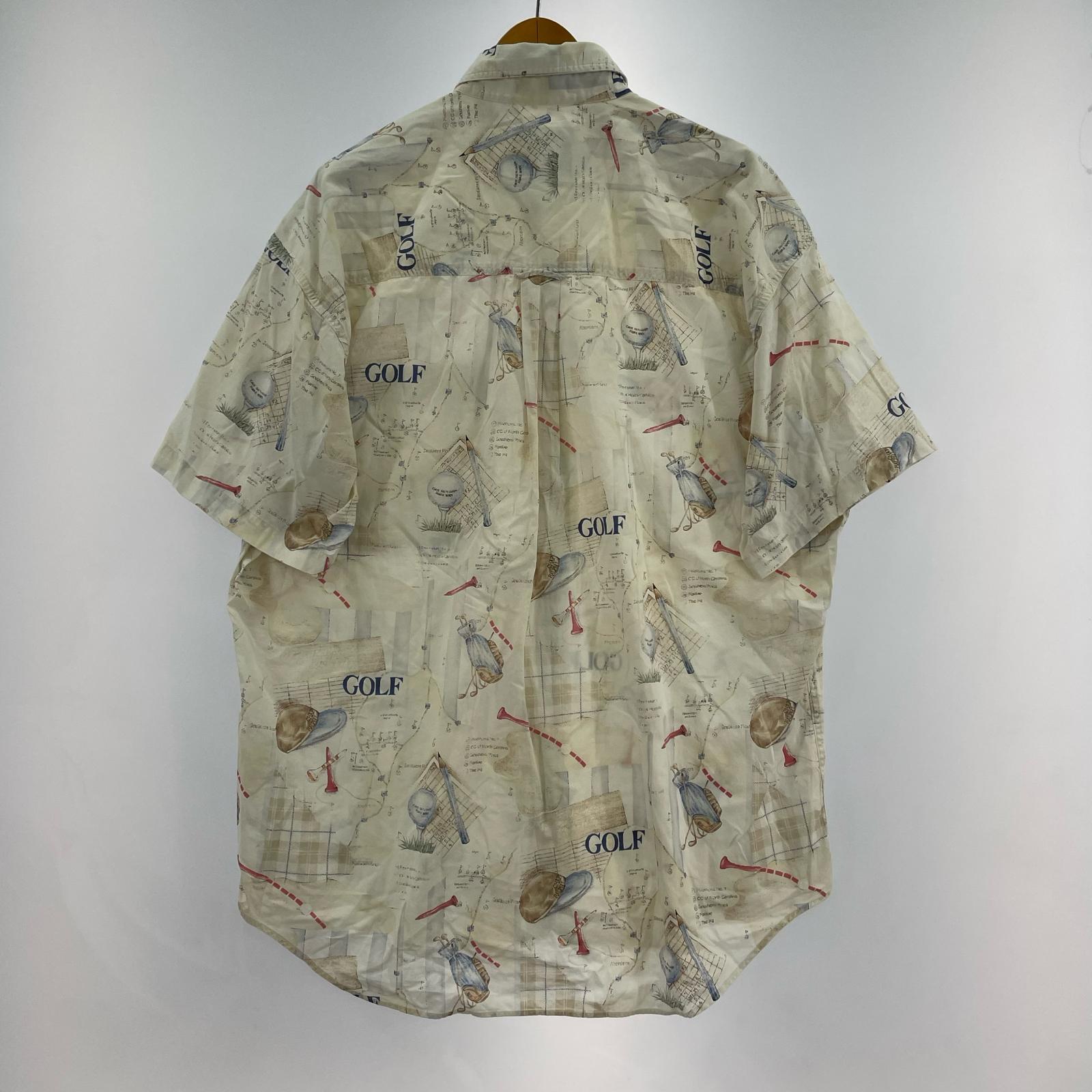 半袖シャツ CHAPS GOLF柄 L ホワイト