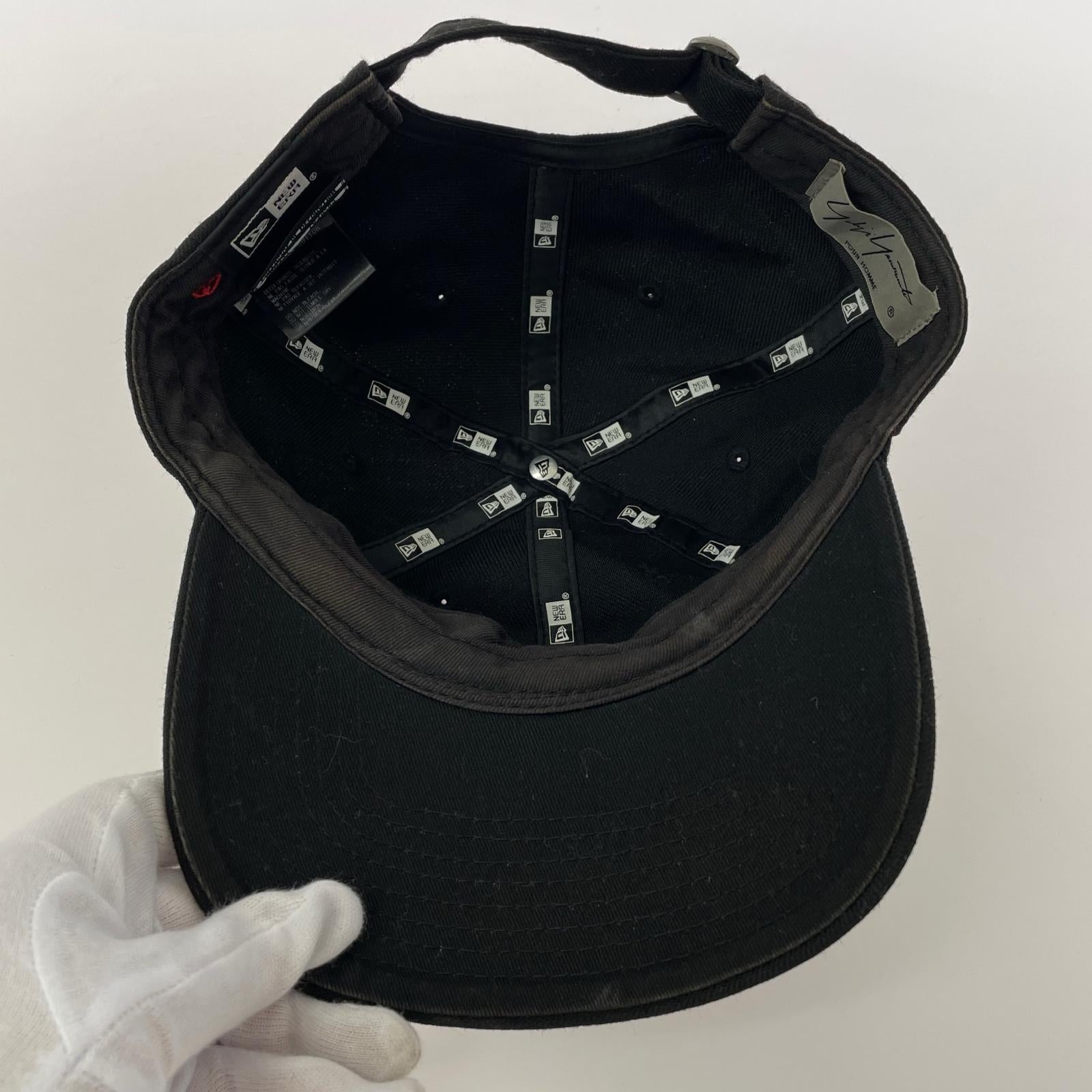 キャップ Yohji Yamamoto×NEW ERA ロゴ刺繍 6パネルキャップ 黒 ブラック