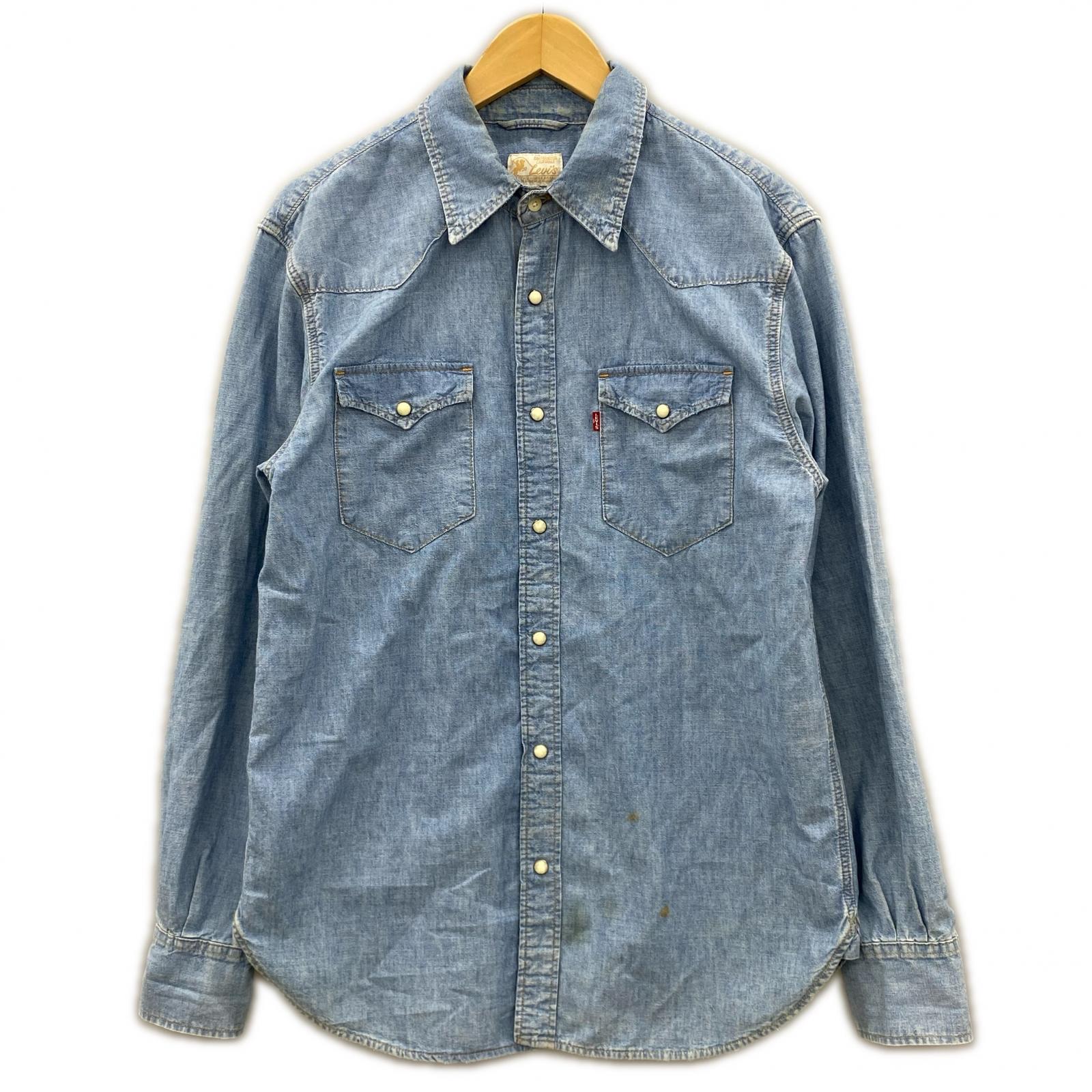 長袖シャツ TWOHORSEBRAND デニム M M ブルー