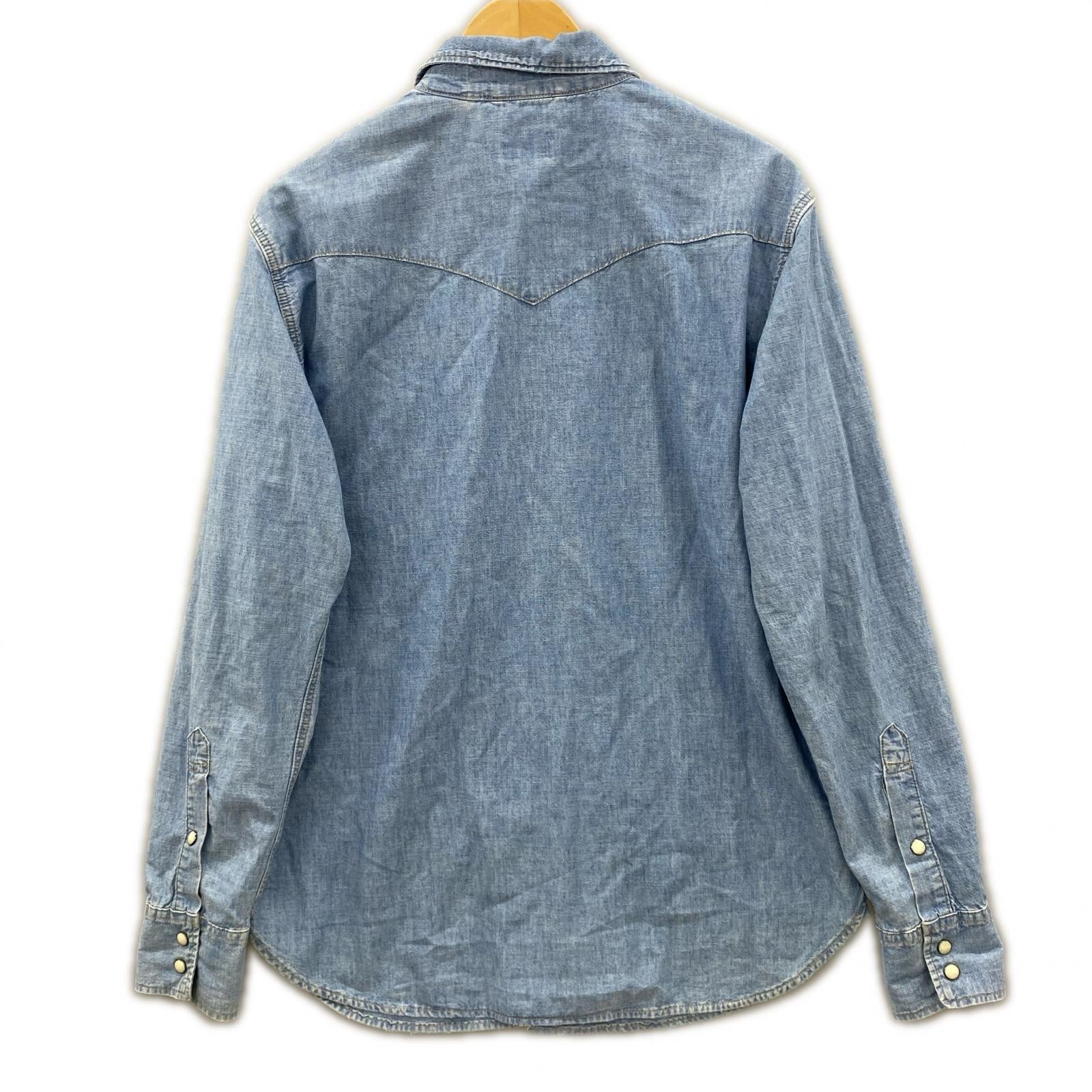 長袖シャツ TWOHORSEBRAND デニム M M ブルー