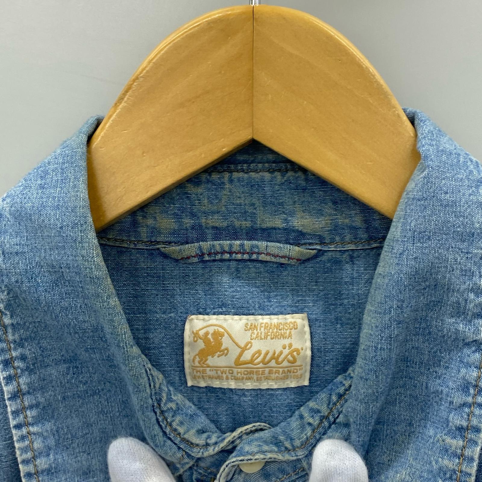 長袖シャツ TWOHORSEBRAND デニム M M ブルー
