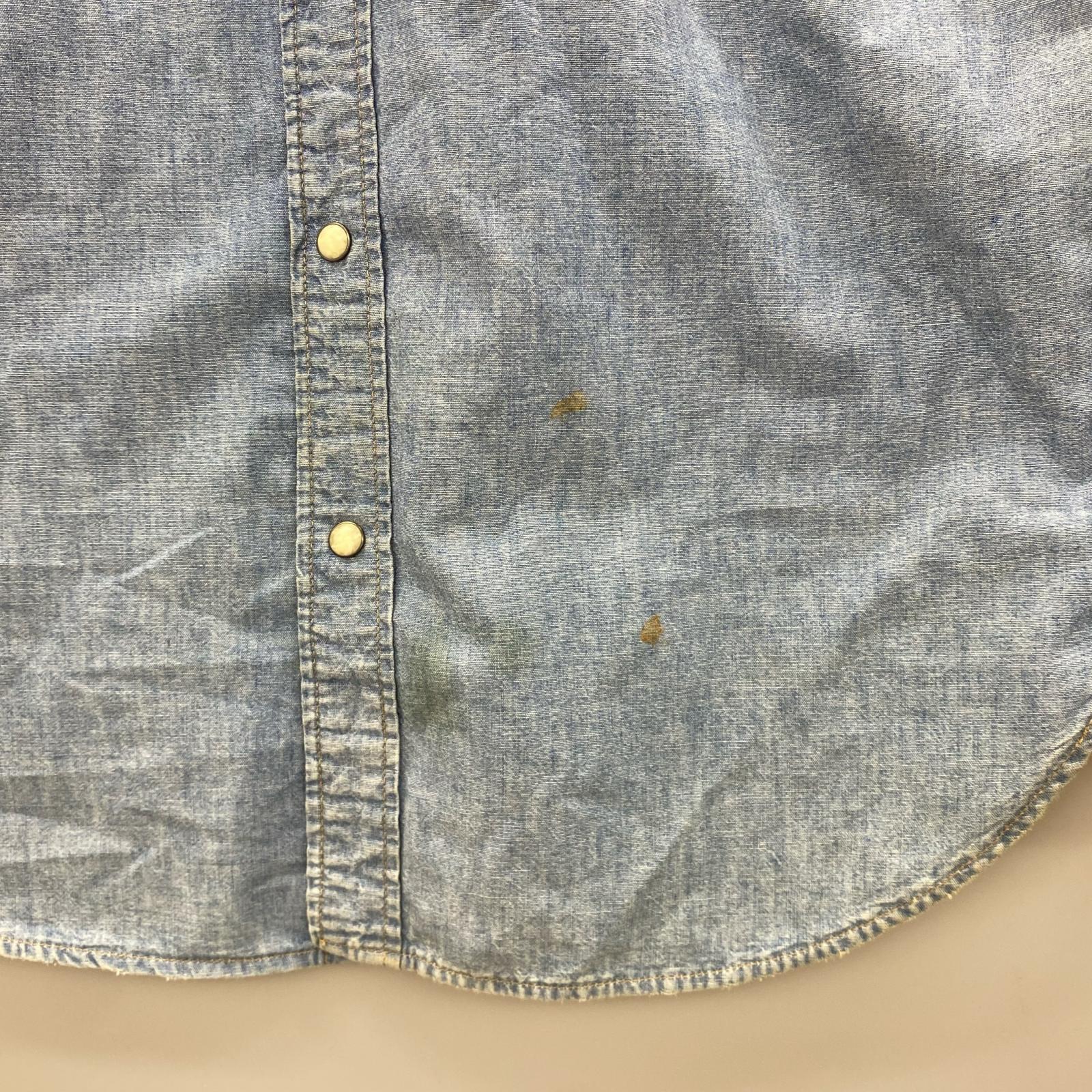 長袖シャツ TWOHORSEBRAND デニム M M ブルー