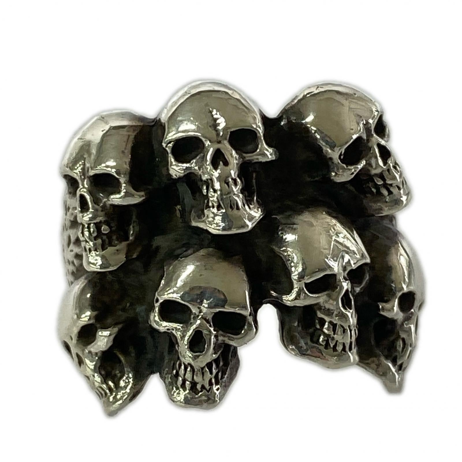 リング・指輪 CRAZY PIG CATACOMBS SKULLS RING-18号 シルバー
