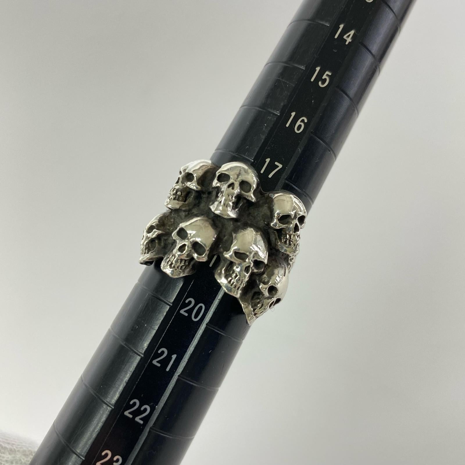 リング・指輪 CRAZY PIG CATACOMBS SKULLS RING-18号 シルバー
