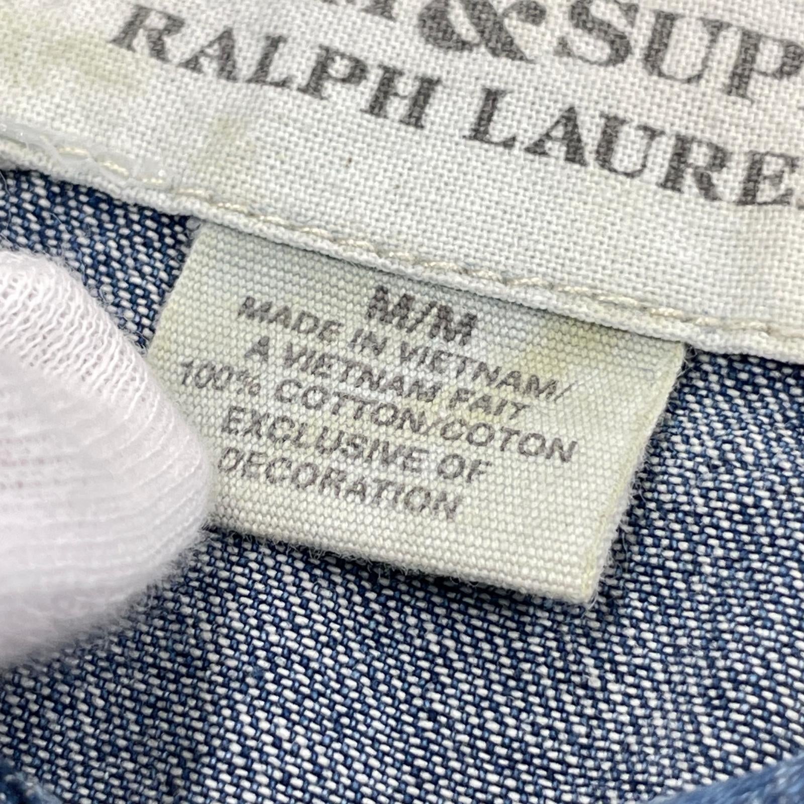 長袖シャツ RALPH LAUREN ウエスタン デニムシャツ スタッズ (M) M ブルー