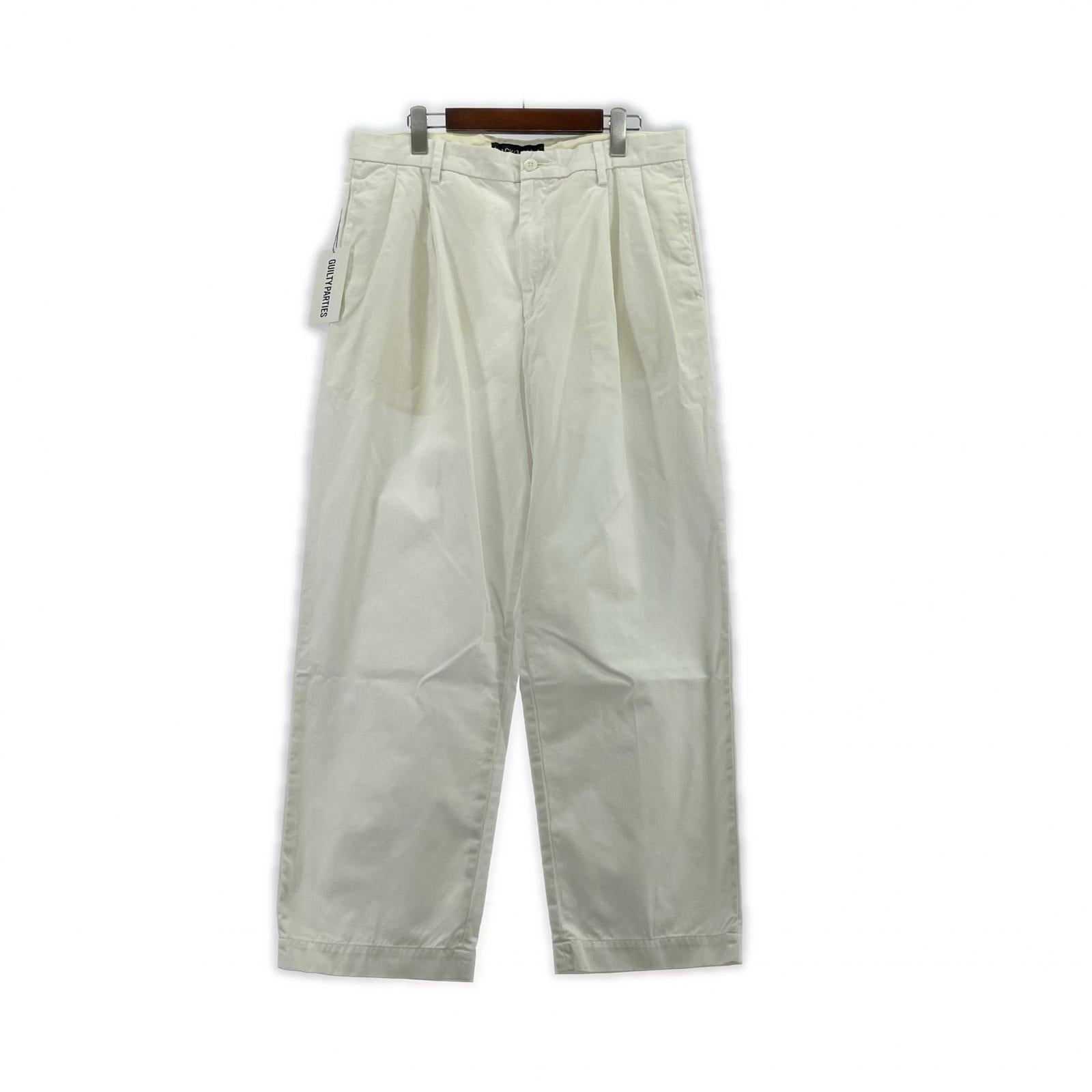 パンツ DOUBLE PLEATED CHINO TROUSERS ホワイト