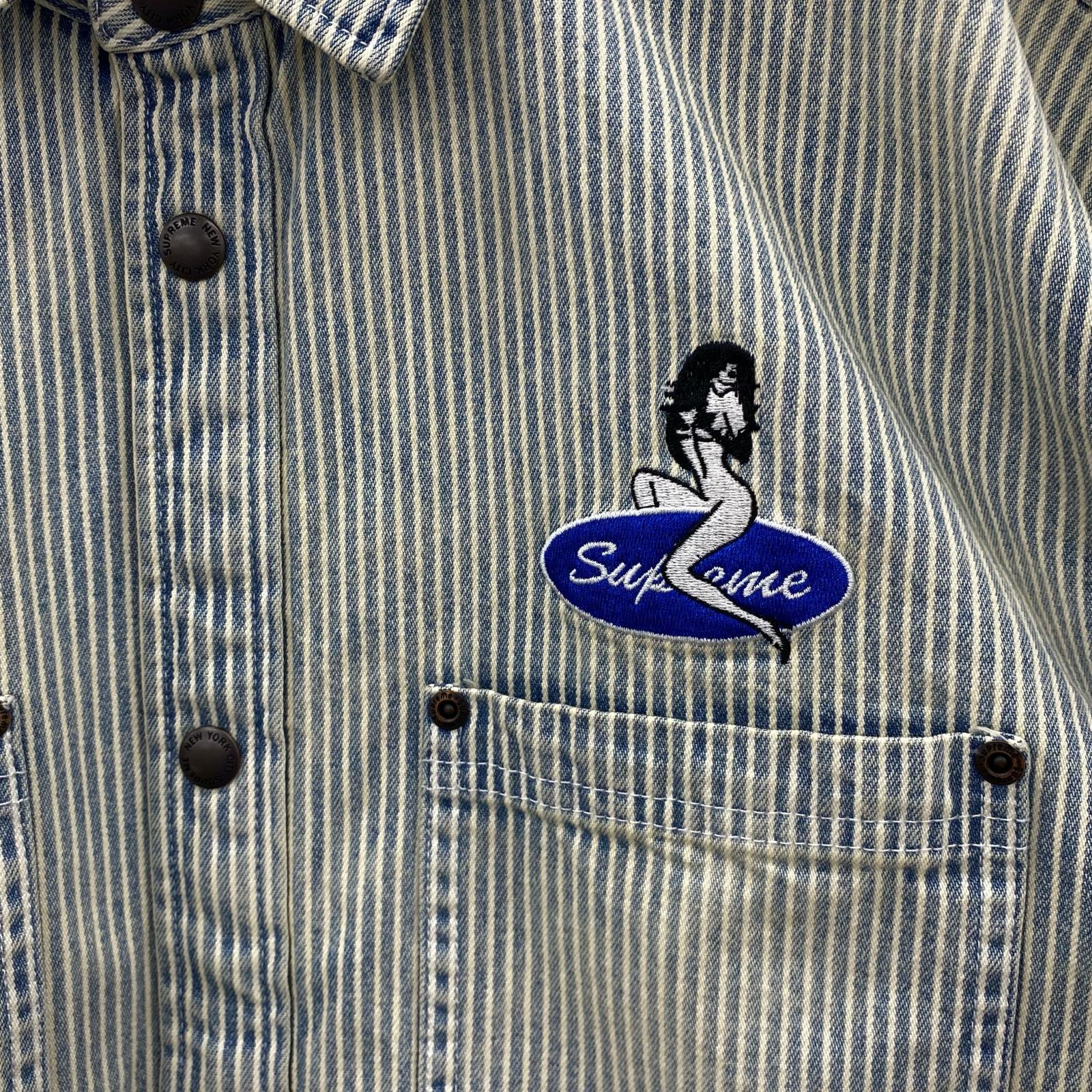 ジャケット Supreme Quilted Lined Denim Snap Shirt L L ブルー