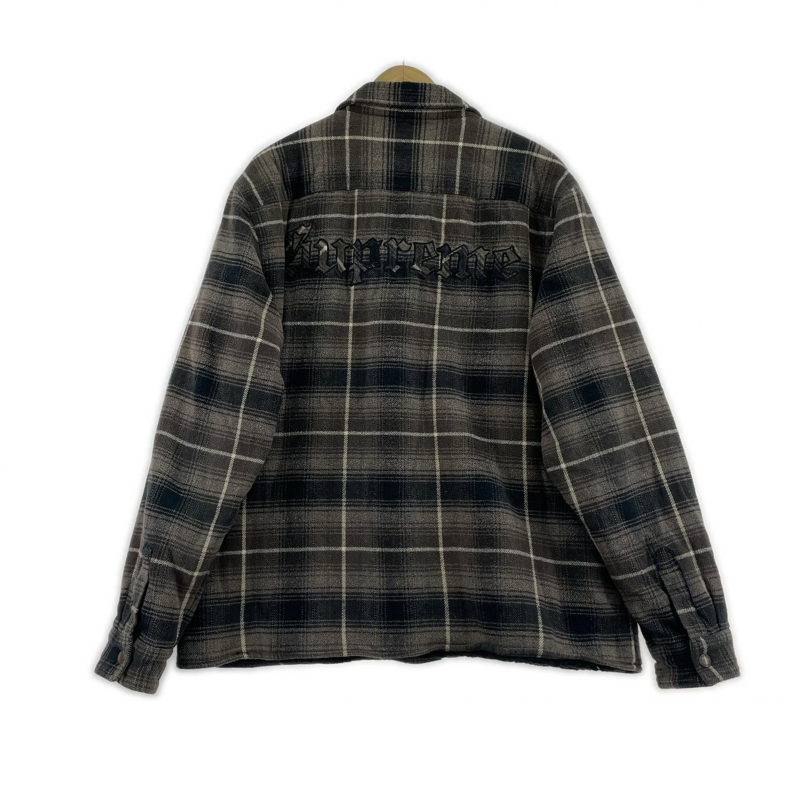 長袖シャツ shearling lined flannel shirt L