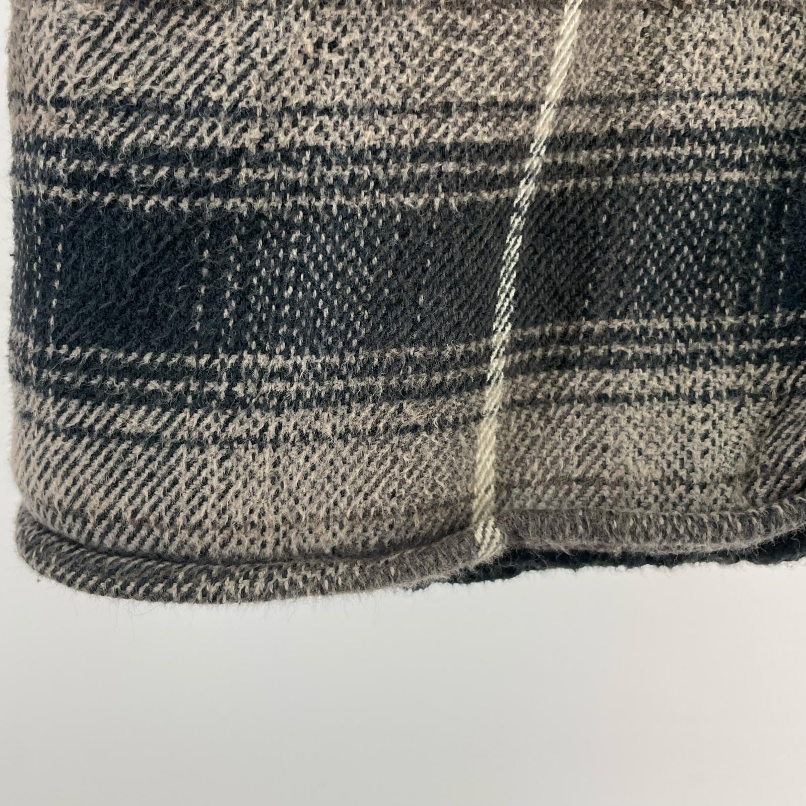 長袖シャツ shearling lined flannel shirt L
