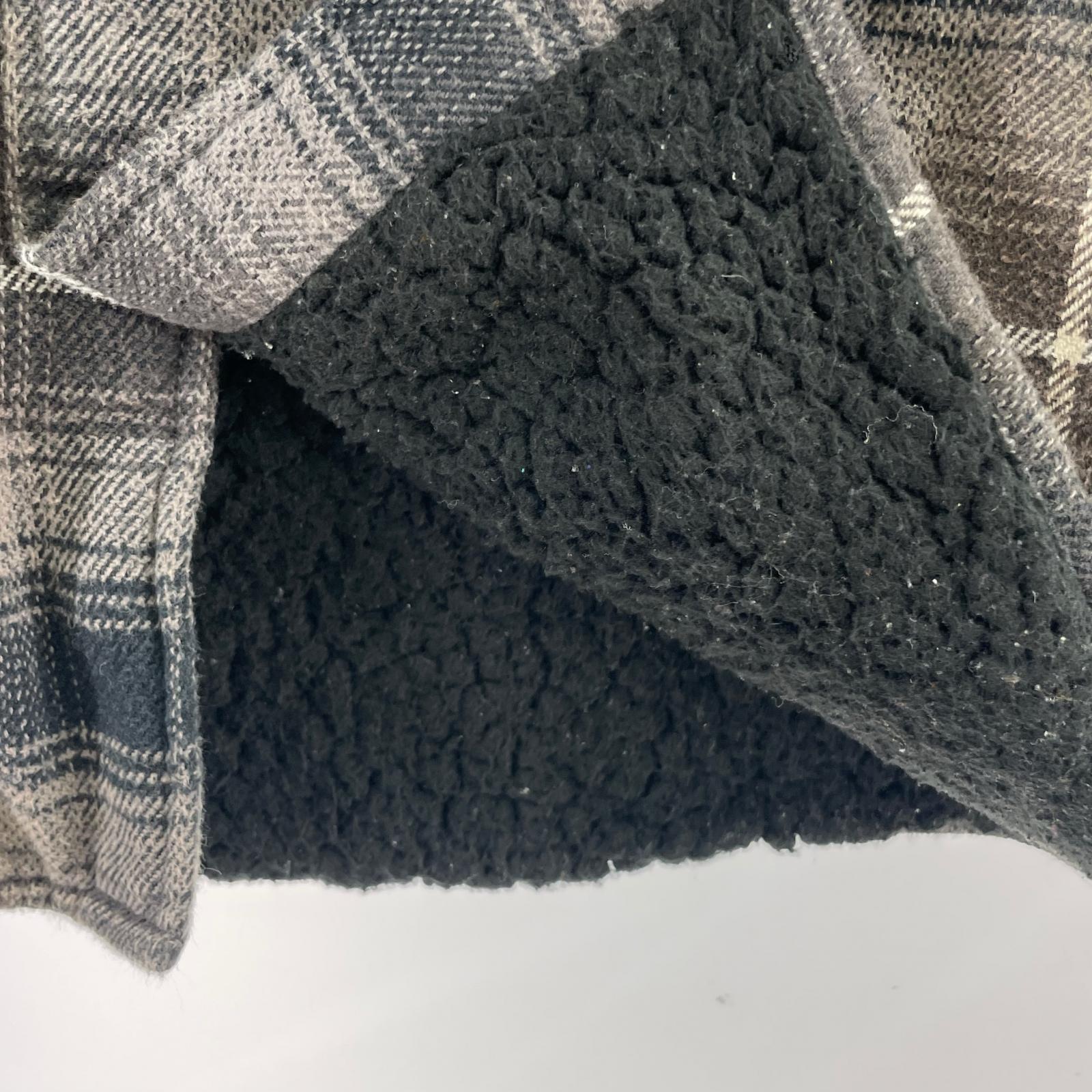 長袖シャツ shearling lined flannel shirt L