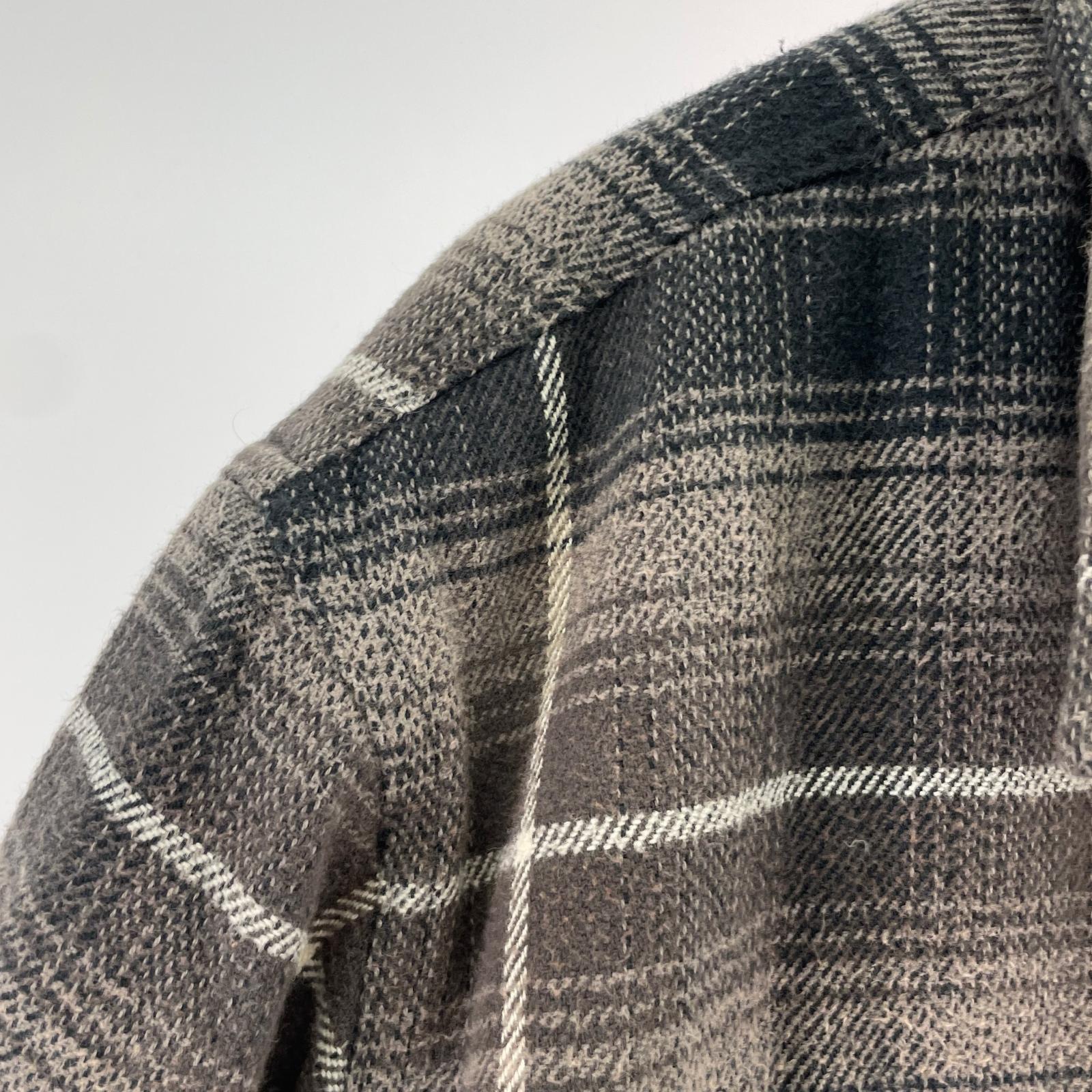 長袖シャツ shearling lined flannel shirt L