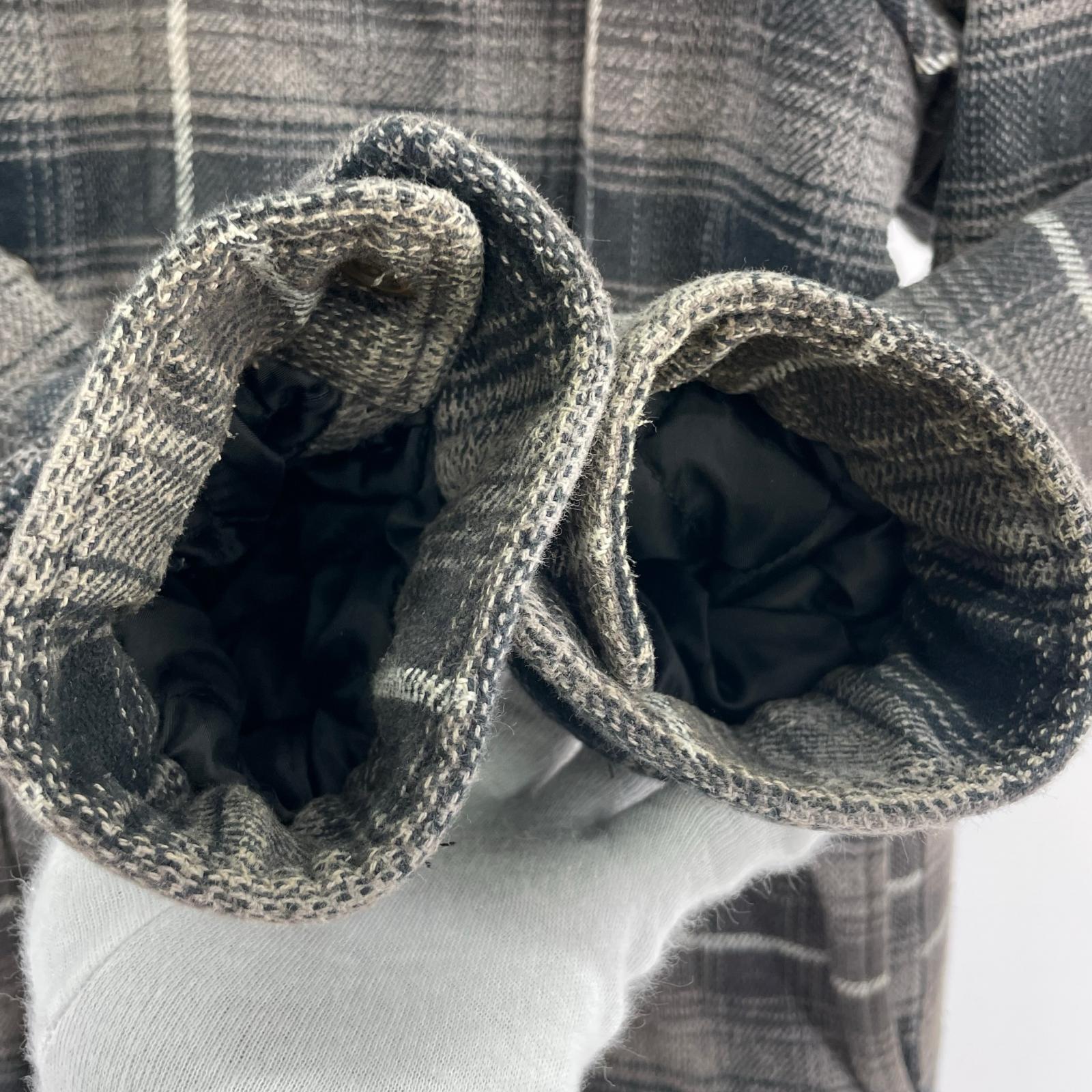 長袖シャツ shearling lined flannel shirt L