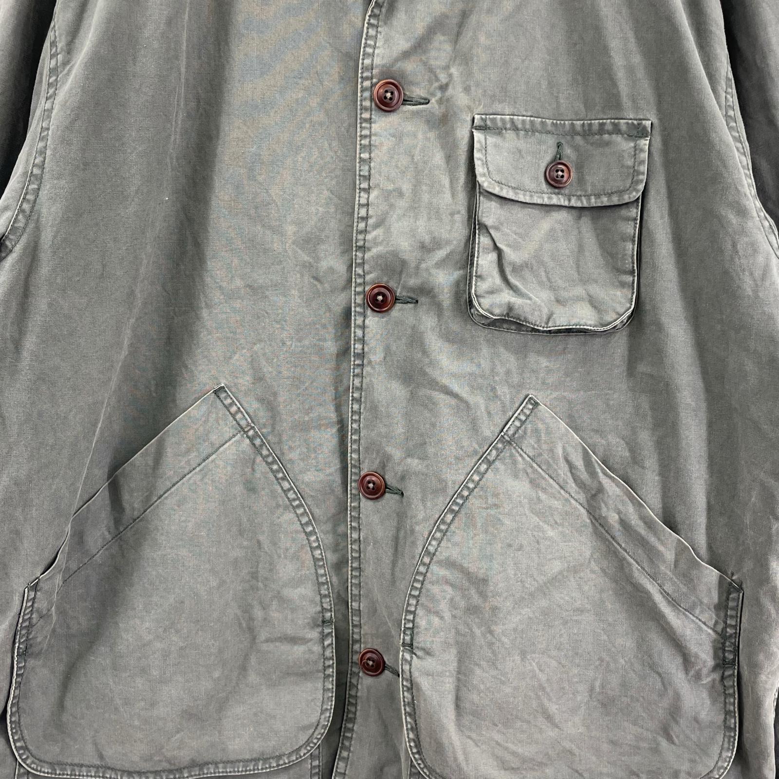 ジャケット 襟レザー 90s ジャケット カーキ M M カーキ