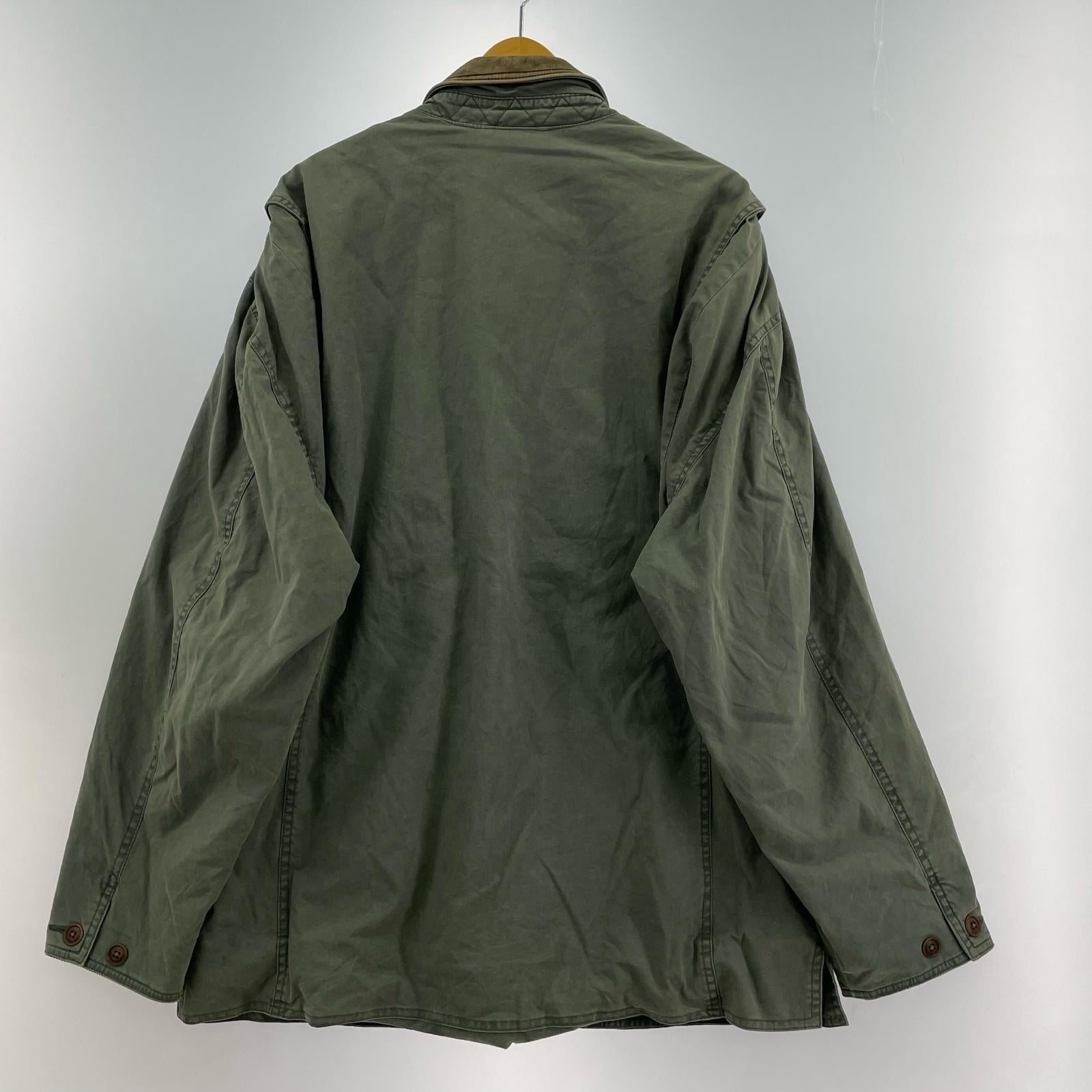 ジャケット 襟レザー 90s ジャケット カーキ M M カーキ