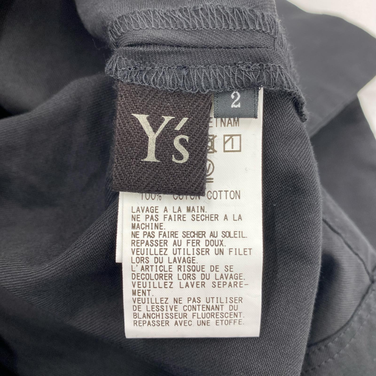 半袖シャツ THIN COTTON TWILL WIDE CUFFS SHIRT Y's 2 ブラック