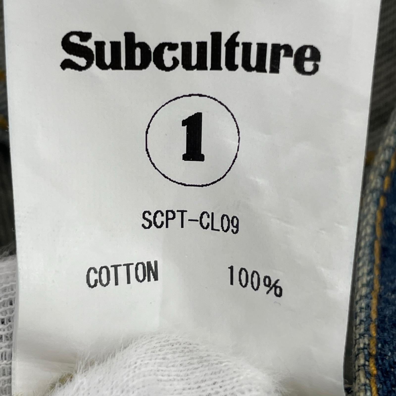 デニムパンツ SC SUBCULTURE 100本限定 66 加工セルヴィッジ-1 1 ブルー
